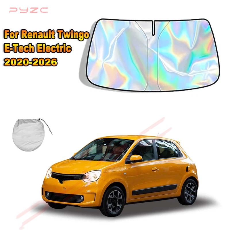 Interior Design Tech - ルノートゥインゴ E-Tech 電気自動車 2020-2026 車のフロントガラスサンシェードカバーフロントウィンドウサンシェードバイザー自動車インテリア