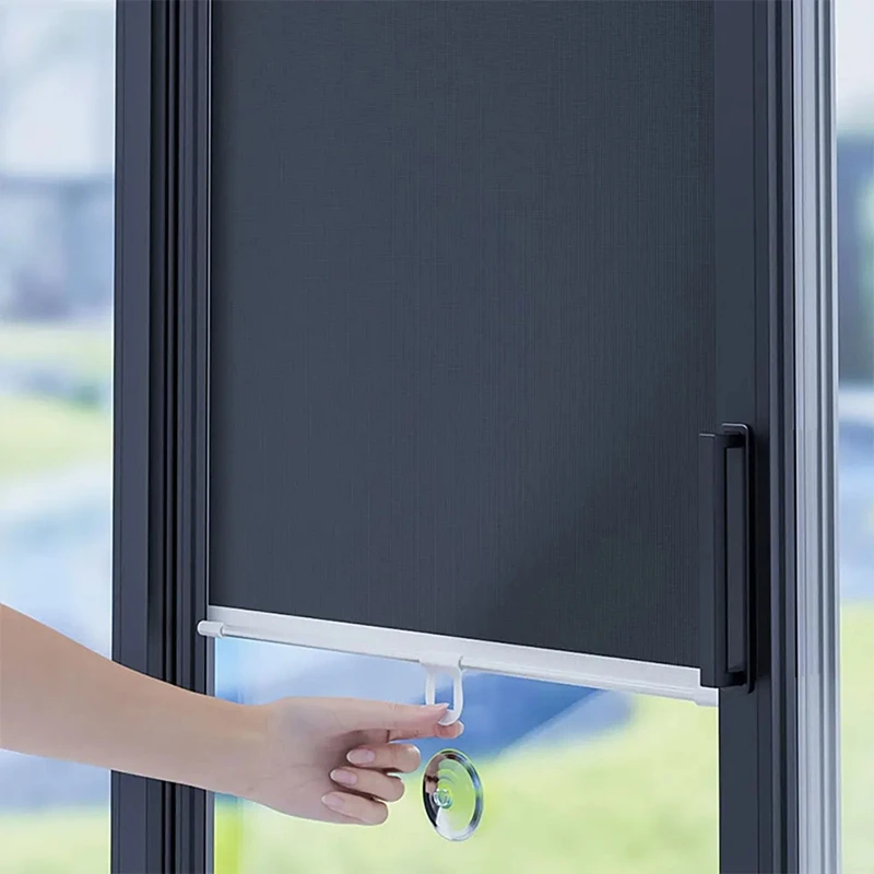 Linen Roller Blind - ドリル不要のローラーウィンドウストア、ブラインド、家の装飾品、装飾ブラインド、遮光、昼夜兼用、穴あけ不要、ローリング、屋外シャッター