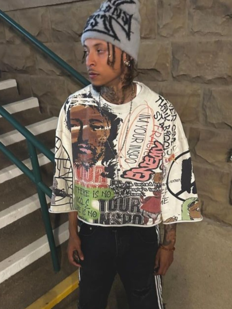 Linen Roller Blind - Y2K Tシャツ ミドル丈 長袖 メンズ レディース
