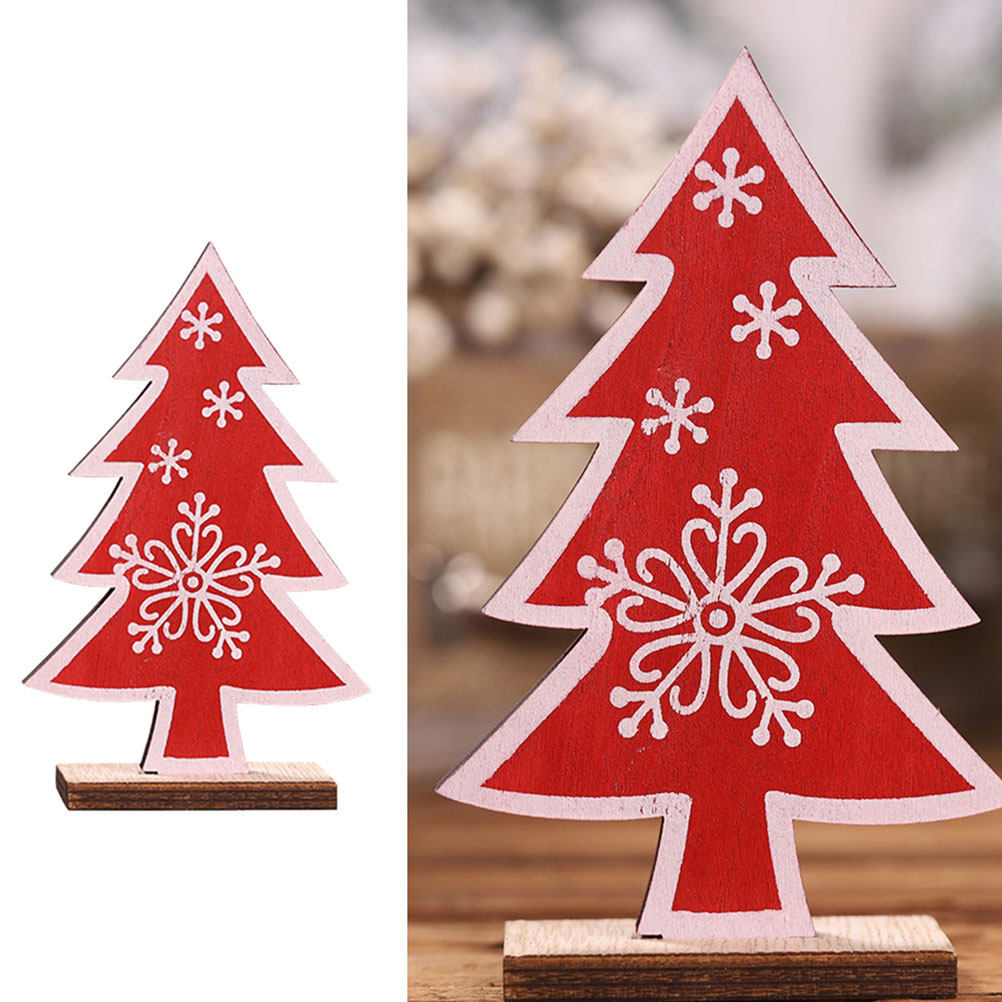 2個入り木製クリスマスツリーミニオーナメント、雪の結晶デザイ - Interior Design Xmas のレビューと価格