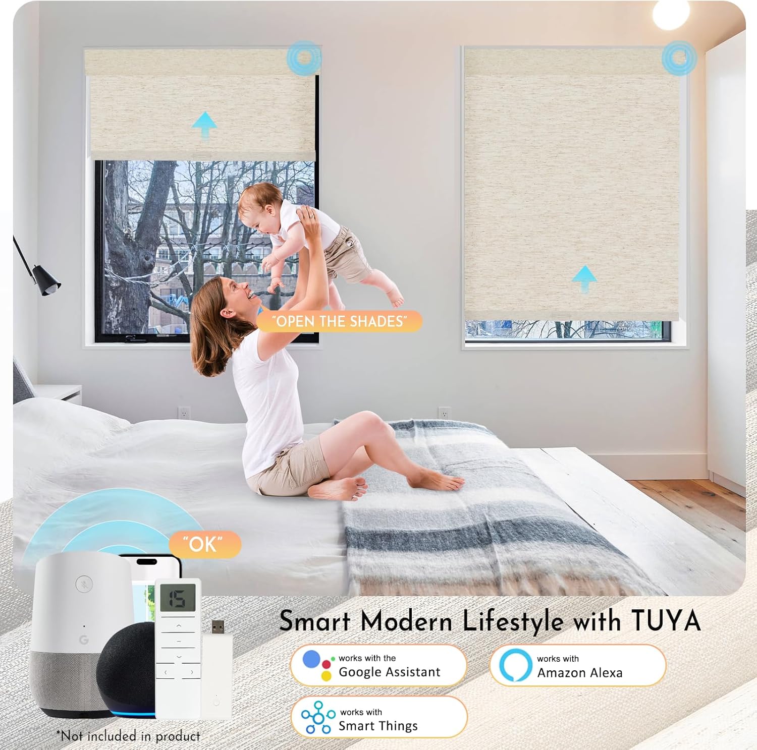 2026年新デザイン、売れ筋商品、遮光リネン生地、Tuyaア - Linen Roller Blind のレビューと価格