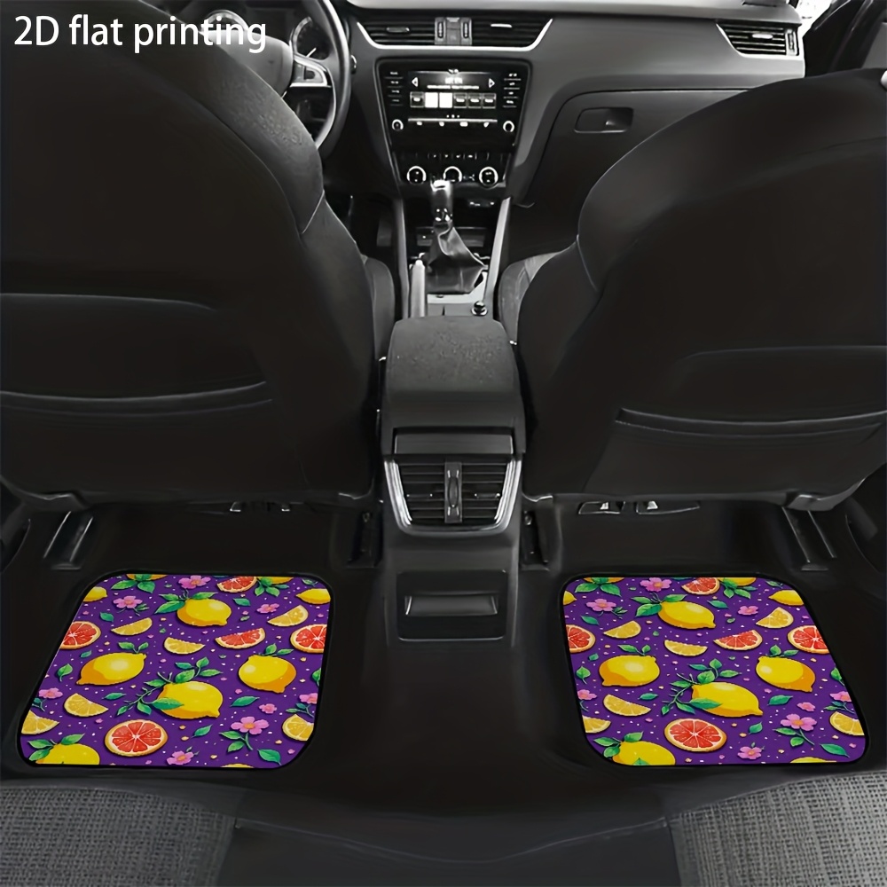 車用フロアマット4枚、レモンとグレープフルーツのイラストデザ - Interior Design Illustration のレビューと価格