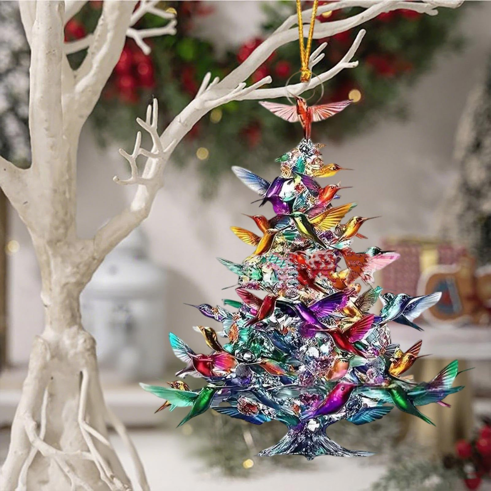 8cm 2D アクリル鳥のオーナメント クリスマスツリー吊り - Interior Design Xmas のレビューと価格