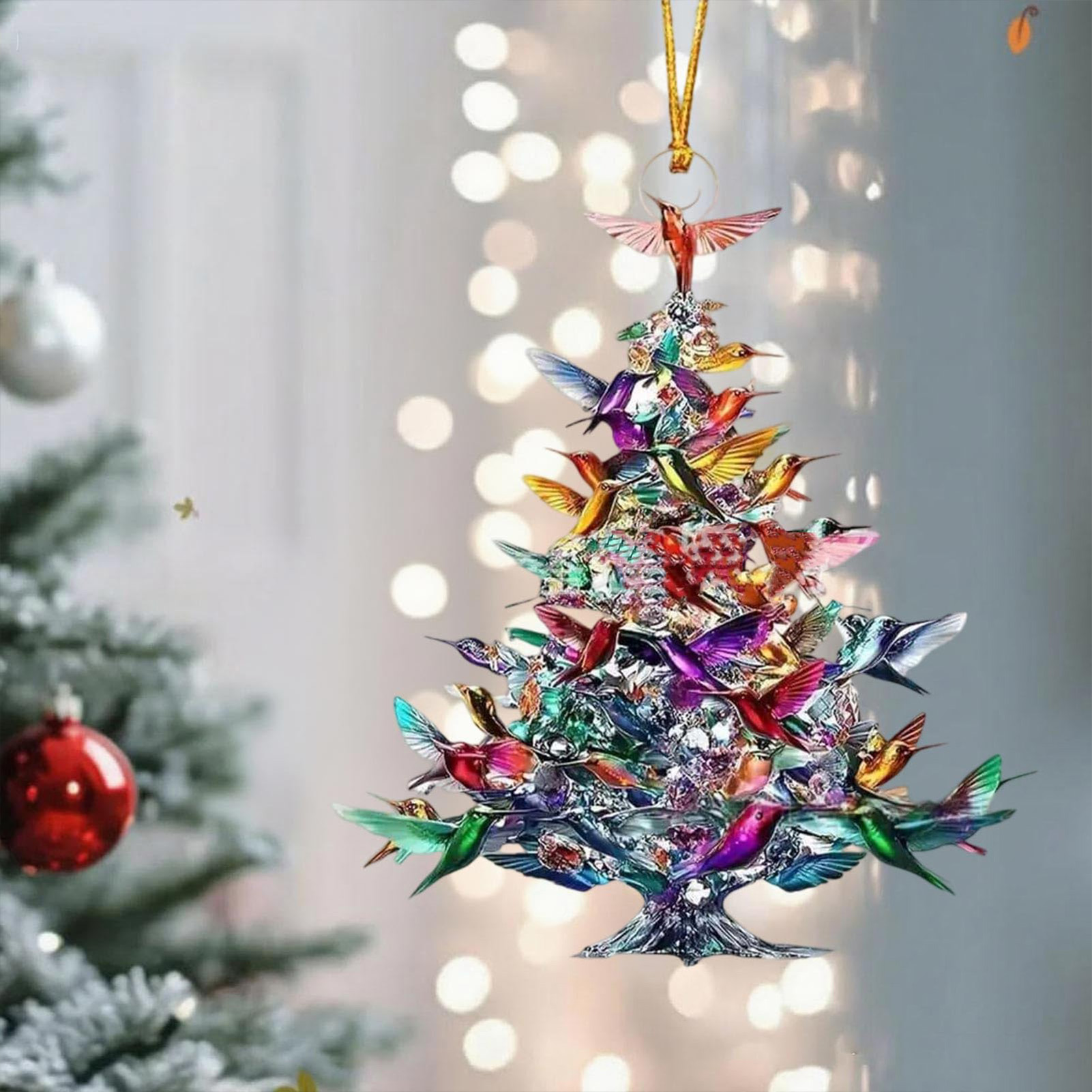 8cm 2D アクリル鳥のオーナメント クリスマスツリー吊り - Interior Design Xmas のレビューと価格