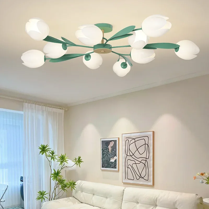 花のデザインのシャンデリアモダンな寝室の LED シーリング - Interior Design Kitchen Modern のレビューと価格