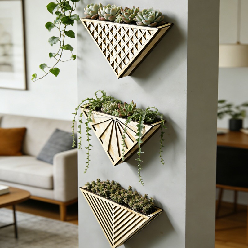 1個入り ライトウッド 幾何学模様 三角形フローティングシェ - Geometric Shelf Triangle のレビューと価格